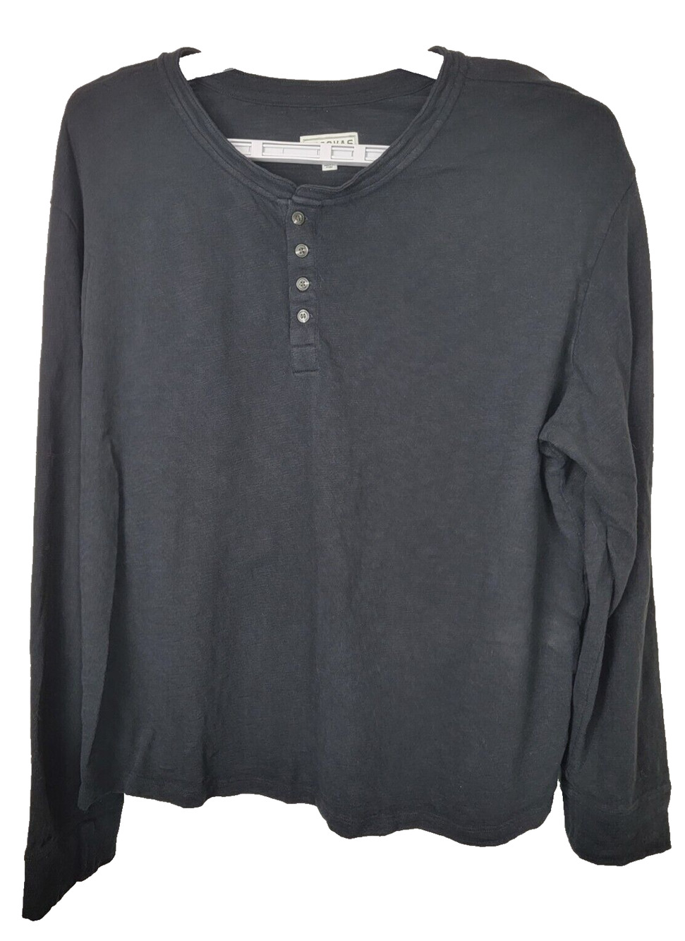 Tecovas Men's Long Sleeve Black Henley Shirt 100% Cotton Size XXL